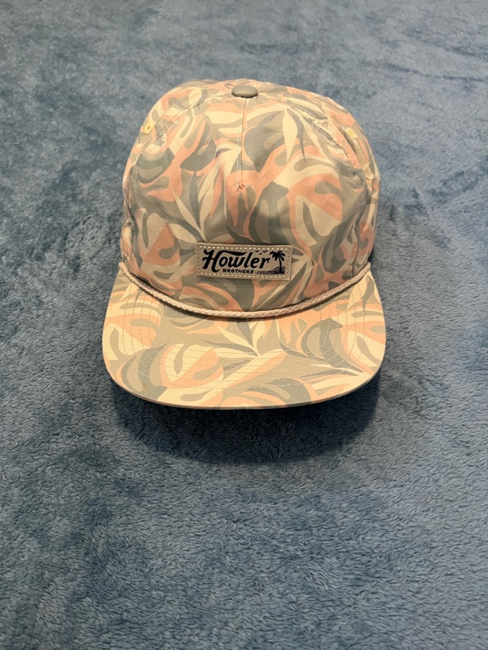 Howler Brothers Light Pink & Light Blue 5-Panel Cap with Rope Trim